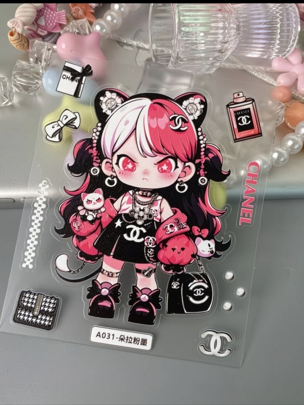 2/$20 : Cutie Girl sticker : dress up in Chanel style